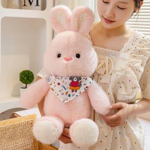 50: دمية أرنب محشوة حيوان أرنب دمية كلب مع وشاح فروي ناعم شعور مخصص لعبة قطيفة للأطفال هدية - Product Image 5