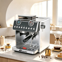 Anbolife - Cafetera Espresso de Doble Caldera y Doble Bomba con Pantalla LED de 20 Bares y 58 mm, Tecnología de Regulación de Temperatura PID+NTC, CE