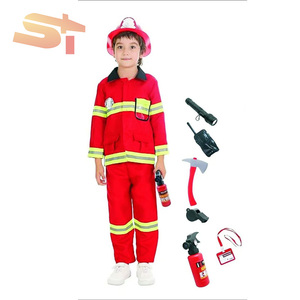 SIKE Costume da Pompiere per Bambini per Halloween, Set per Giochi di Ruolo da Assistente di Volo, Dottore, Ingegnere, <span class=keywords><strong>Chef</strong></span>, per Spettacoli Teatrali - Product Image 2