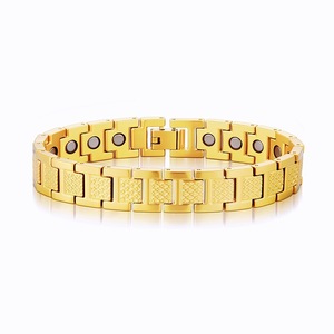 Bracelet magnétique ajustable en acier inoxydable plaqué or 18 carats pour <span class=keywords><strong>homme</strong></span> et couple - Grande vente - Product Image 4