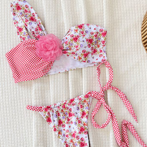 Bikini micro deux pièces pour femme <span class=keywords><strong>de</strong></span> haute qualité avec logo personnalisé, sexy, imprimé <span class=keywords><strong>de</strong></span> fleurs 3D, maillot <span class=keywords><strong>de</strong></span> bain pour femmes - Product Image 3
