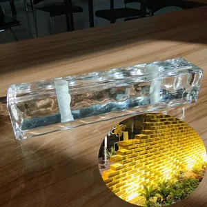 Üretici toptan şeffaf dikdörtgen cam tuğla bina duvar dekorasyon ham doldurulabilir köpük cam blok