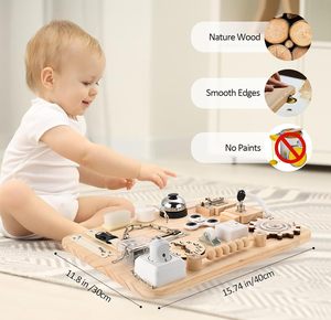 Grande planche d'activités <span class=keywords><strong>Montessori</strong></span> en bois - Jouets sensoriels pour tout-petits, garçons et filles - Product Image 6