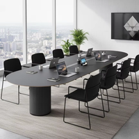 Table de réunion ovale ATWOKA, table de conférence moderne pour bureau, ensemble de table de salle de réunion