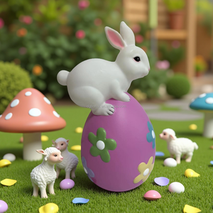 Custom Easter Home Garden Plastic Bunny Decor Rabbit for Festival Decor With LED Lights - Product Image 4
