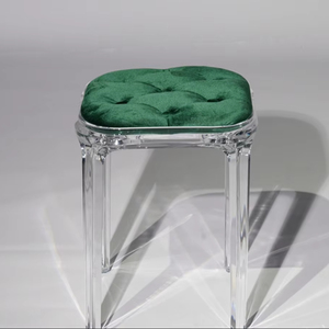 <span class=keywords><strong>BESTA</strong></span> Muebles de <span class=keywords><strong>Dormitorio</strong></span> Modernos de Lujo, Elegante Taburete de Acrílico Blanco para Tocador, Asiento de Vanidad con Diseño Elegante, Mesa de Maquillaje con Corte Preciso - Product Image 1
