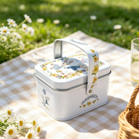 Boîtes en fer blanc carrées personnalisées de qualité alimentaire avec poignée, pour emballage de bonbons, chewing-gums et cadeaux – Vente en gros directe usine