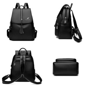 2023 haute qualité en cuir souple sacs à dos école sac à dos pour les étudiants <span class=keywords><strong>du</strong></span> collège haute capacité sac de voyage mode femmes sacs à dos - Product Image 4