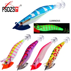 FSDZSO 30G kalamar yem ahşap karides kurşun jig kanca balıkçılık ahtapot Lures mürekkepbalığı yapay aydınlık ayrı oturtma cazibesi çanta ile pesca