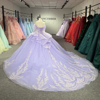 Robe de Quinceañera élégante Jancember 1536 en tulle lilas scintillant, broderie baroque, robe de bal