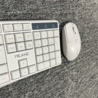 MiLang W530 Set Keyboard dan Mouse Nirkabel All-in-One Putih untuk Laptop USB 104 Tombol Tersedia