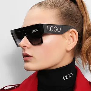 2024 โลโก้ที่กําหนดเองกรอบสี่เหลี่ยมขนาดใหญ่แฟชั่นอินเทรนด์ผู้หญิง UV400 ผู้หญิงแว่นตากันแดดขนาดใหญ่ 2024 Shades