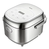 Cuiseur à riz compact multifonctionnel 8-en-1 avec pot intérieur en céramique de 2,5 L, poignée portable, minuterie différée de 24 heures, pour la vapeur, repas facile