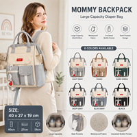 Sac à dos de maternité multi-poches grande capacité pour couches, sac de voyage organisateur avec ouverture large et poignées supérieures