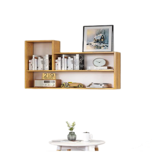 رف كتب جديد من خشب الساج مثبت على الحائط على شكل شجرة - Product Image 3