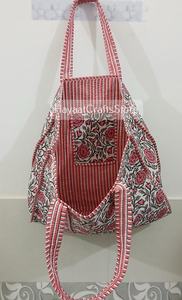 Bohemian Solid Color Cotton Reusable Tote Bag with Embroidery Pattern Open Top Shopping Bag All Seasons Use - Product Image 5