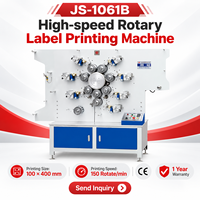 Presse d'impression d'étiquettes rotative JS-1061B, automatique, haute vitesse 150r/min, 100x400mm, pour l'impression d'étiquettes textiles