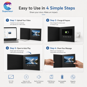 Superlieur - Présentation d'entreprise de luxe - Écran IPS HD 10,1 pouces - Mémoire 2 Go - Impression personnalisée - Conforme RoHS - Dossier numérique LCD - Brochure <span class=keywords><strong>vidéo</strong></span> - Product Image 3