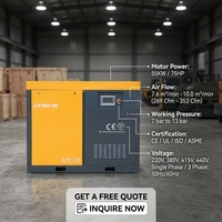 Compresseur d'air à vis 55KW 75HP 7,6-10,0M3/min 269-353 Cfm 7-13bar pour découpe laser/usine de fabrication/agriculture/sablage