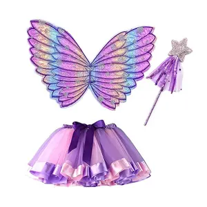 Vlindervleugels Decor Fairy Vleugels Prinses Fairy Dress Up Kostuum Set Met Vleugels Rok En Wand Voor Meisjes Holiday Party dragen