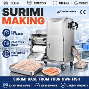 Separatore Carne-Lische Automatico per Pesce SUS304 Tamburo Forato Merluzzo dell'Alaska Impianto di Surimi 400-600 kg all'Ora - Product Image 1