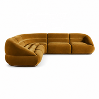 Modernes Luxus 130-Zoll Bernsteinfarbenes Samt-Ecksofa Modulares L-förmiges Sofa für Villa- und Hotelprojekte OEM/ODM Hersteller