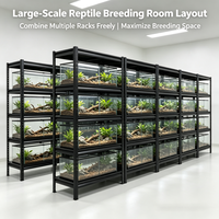 Étagère métallique multi-niveaux pour terrarium d'élevage de reptiles, présentoir de rangement pour animalerie, salle d'élevage et usage domestique