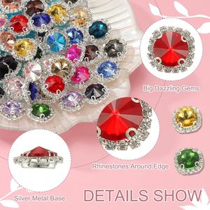 Botones de Cristal Redondos con Adornos de Diamantes, Botones de Cristal con Pedrería para Coser Abrigos, Venta al Por Mayor - Product Image 2