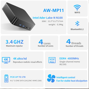 N100 N305 Gamer Mini <span class=keywords><strong>PC</strong></span> 12 Gen Intel Alder Lake NVMe DDR4, komputer Mini NUC bisnis kantor portabel <span class=keywords><strong>PC</strong></span> Mini Windows 11 murah - Product Image 6