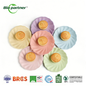 Piatti, Ciotole e Tazze Monouso in Polpa di Bagassa Rotonda per Feste, Torte, Snack, Picnic, Campeggio e Supermercati - Product Image 6