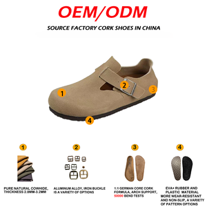 Sandales Birkenstock unisexes en cuir de vachette et liège, antidérapantes, imperméables, respirantes, avec semelle anatomique, printemps-été - Product Image 2