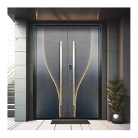 Porte d'entrée extérieure en aluminium double sécurité moderne et contemporaine SJUMBO, grande taille 32X74, porte à serrure pour maison