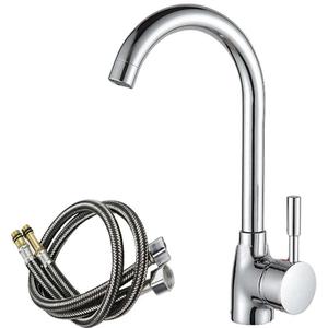 Kitchen Faucet Brass Valve <b>Ceramic</b> Core Deck Mounted <b>Knob</b> Control Contemporary Design - Product Image 5