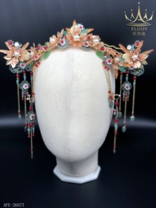 APE-2607T AFLODY Factory Wholesale <strong>Jewelry</strong> Traditional <strong>Chinese</strong> Tassel Hanfu Handmade Flower <strong>Set</strong> Wedding <strong>Bridal</strong> Headband - Product Image 4