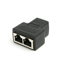 Conector de Red de 1 a 2 Vías, Hembra a 2 Hembras, Blindado, Doble de 8 Pines, Divisor Ethernet en Y de 1 a 2 Puertos, Adaptador Divisor Ethernet RJ45