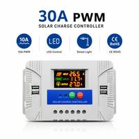 Contrôleur de charge solaire PWM YongFa 30A 40A 50A 12V 24V Auto 4 ports USB pour système de batterie au plomb d'éolienne CE ROHS