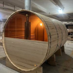 Großhandel anderes Design Red Cedar 6 Personen Holz moderne Outdoor Cedar Wood Barrel <span class=keywords><strong>Steam</strong></span> <span class=keywords><strong>Sauna</strong></span> - Product Image 5