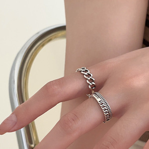 925 Thai Silver Women's <b>Ring</b> <b>Open</b> Geometric Shape Fashionable Everyday Wear - Product Image 3