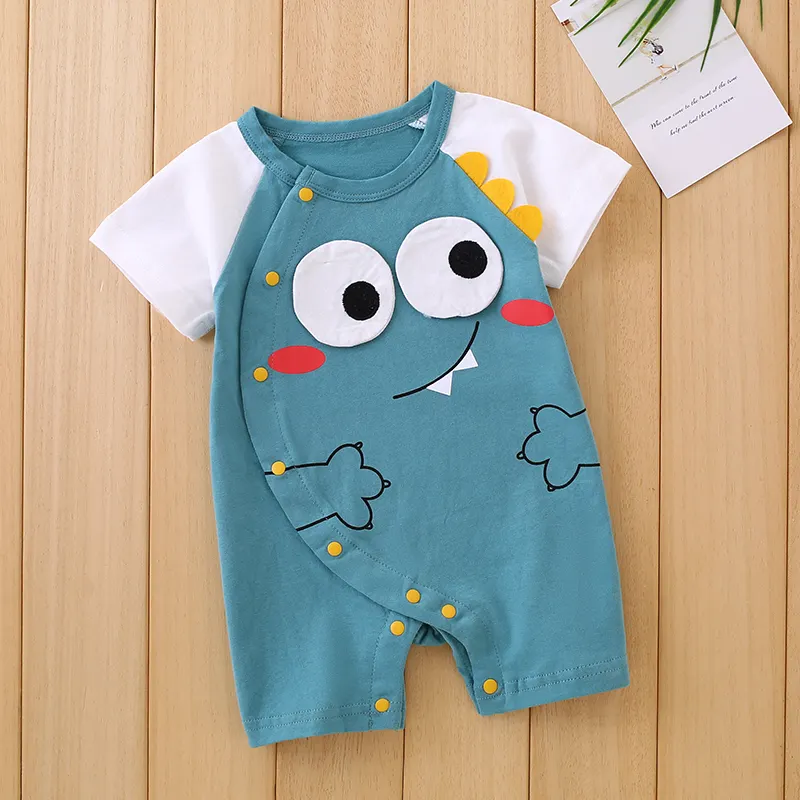 Baby Jumpsuit Pasgeboren Katoen Korte Mouwen Zomer Dunne Baby Kleding Voor Jongens En Meisjes Super Schattig