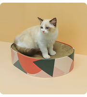 Design original mignon et élégant griffoir pour chat poteau ondulé recyclé meubles jouet protecteur ovale chat griffoir lit en carton