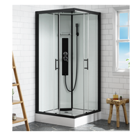 Ajustement rapide facile cliquez système d'assemblage carré moderne salle de douche 90x90x210cm cabine de douche en verre cabine de douche