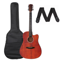 High Quality Acoustic Guitar Set for Beginners-Solid Spruce Wood Body Engineered Wood Fretboard 6-String