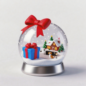 Çin fabrika tedarikçisi reçine özel noel kar küresi 45/65/80/100/120 kar topu noel köy evi su küresi zanaat - Product Image 1