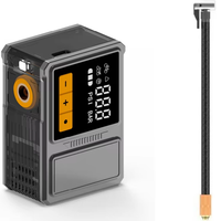 Compresseur d'air portable 2026 pour pneus de voiture et moto avec batterie 12V, boîtier métallique, entrée allume-cigare et affichage, avec fonction Power Bank
