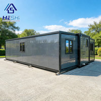 Maison conteneur extensible EN 13501 Classe A1, 20, 30, 40 pieds, 3 chambres, cuisine, étanche, pliable, portable, personnalisable