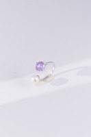 Bague en perle d'eau douce rose blanche