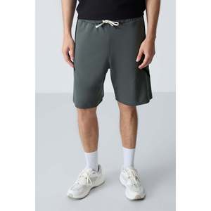 Shorts basiques pour hommes en coton kaki, épais, doux et texturés, coupe standard - 81281 - Kaki - Product Image 1
