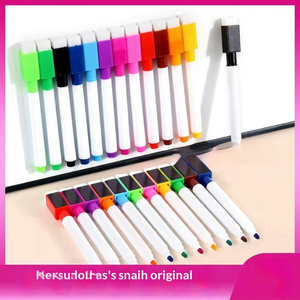 Marqueurs pour tableau blanc, bande magnétique, effaçables, à base d'eau, stylos à dessin pour enfants, logo personnalisé disponible, 50 pièces par sac OPP - Product Image 3