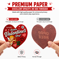 Billets personnalisés à fenêtre unique en forme de cœur, recyclables, à languette, thème Saint-Valentin, impression offset, jeux, cartes à déchirer instantanément
