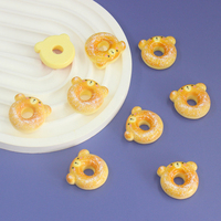 Douce Donut Ours Résine Flatback Cabochon pour Bricolage Maison de Poupée Miniature Nourriture Résine Charme Boucles D'oreilles Épingle À Cheveux Accessoires